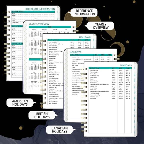 2024 Monthly Planner, Daily and Weekly Planner with Calendar, Appointment Book Student Planner 2024 in Saudi Arabia