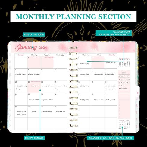2024 Monthly Planner, Daily and Weekly Planner with Calendar, Appointment Book Student Planner 2024 in Saudi Arabia