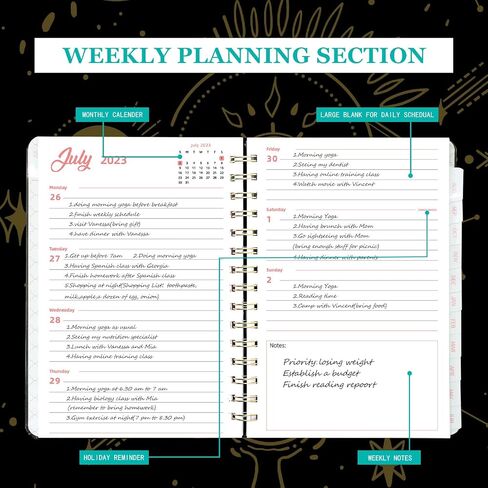 2024 Monthly Planner, Daily and Weekly Planner with Calendar, Appointment Book Student Planner 2024 in Saudi Arabia