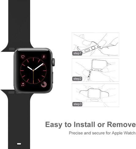 Compatible with Apple Watch Band 38mm 40mm 41mm 42mm 44mm 45mm 49mm Women Men Soft Silicone Sport Strap Replacement Wristbands with Classic Clasp for iWatch Series 8 7 6 5 4 3 2 1 SE 6Pack in Saudi Arabia