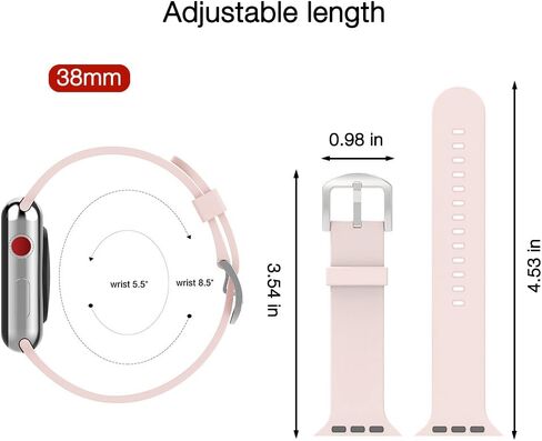 Compatible with Apple Watch Band 38mm 40mm 41mm 42mm 44mm 45mm 49mm Women Men Soft Silicone Sport Strap Replacement Wristbands with Classic Clasp for iWatch Series 8 7 6 5 4 3 2 1 SE 6Pack in Saudi Arabia