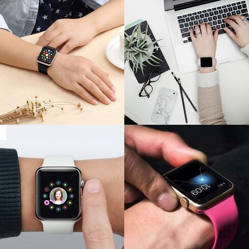 Compatible with Apple Watch Band 38mm 40mm 41mm 42mm 44mm 45mm 49mm Women Men Soft Silicone Sport Strap Replacement Wristbands with Classic Clasp for iWatch Series 8 7 6 5 4 3 2 1 SE 6Pack in Saudi Arabia