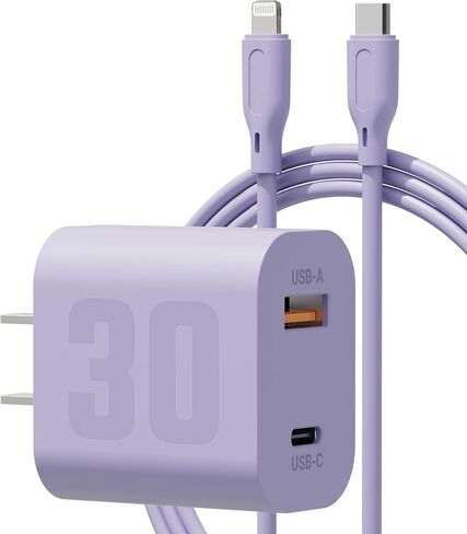 USB C iPhone Fast Charger 20W, GaN Folded Charging Block Portable Power Adapter Plug with USB C to Lightning Cable [Apple MFi Certified] 5FT Cord Charge for iPhone 14/13/12/11 Pro Max Mini, iPad in Saudi Arabia