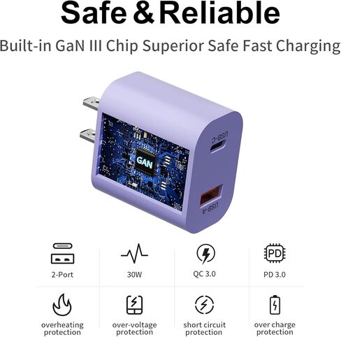 USB C iPhone Fast Charger 20W, GaN Folded Charging Block Portable Power Adapter Plug with USB C to Lightning Cable [Apple MFi Certified] 5FT Cord Charge for iPhone 14/13/12/11 Pro Max Mini, iPad in Saudi Arabia