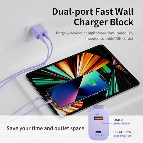 USB C iPhone Fast Charger 20W, GaN Folded Charging Block Portable Power Adapter Plug with USB C to Lightning Cable [Apple MFi Certified] 5FT Cord Charge for iPhone 14/13/12/11 Pro Max Mini, iPad in Saudi Arabia