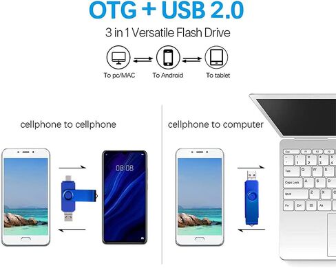 محرك أقراص فلاش ABLAZE سعة 128 جيجابايت من النوع C 3 في 1 OTG USB 2.0 + USB C + Micro USB Thumb Drive Photo Stick للهواتف الذكية/الكمبيوتر الشخصي/MacBook/الكمبيوتر اللوحي/أجهزة الكمبيوتر in Kuwait