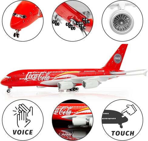 طائرة نموذجية كبيرة بمقياس 1:160 كوكا 380 نماذج طائرات طائرات دييكاست مع ضوء LED للتجميع أو الهدايا in Kuwait