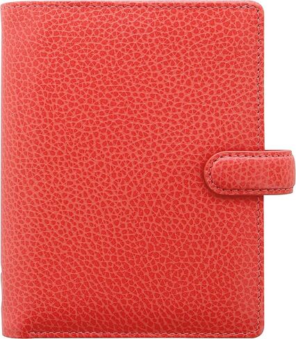منظم Filofax Finsbury، حجم الجيب، مرجاني - جلد محبب تقليدي، ست حلقات، مذكرات تقويم أسبوع العرض، متعدد اللغات، 2024 (C025553-24) in Saudi Arabia
