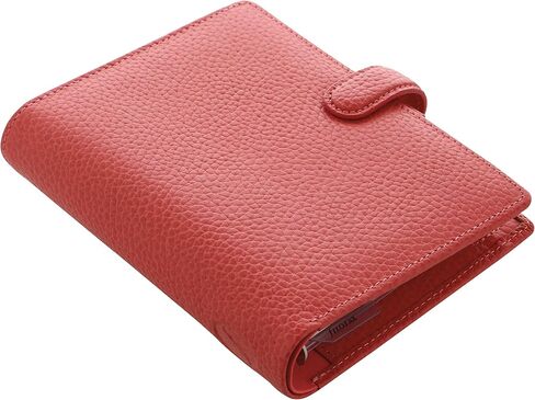 منظم Filofax Finsbury، حجم الجيب، مرجاني - جلد محبب تقليدي، ست حلقات، مذكرات تقويم أسبوع العرض، متعدد اللغات، 2024 (C025553-24) in Saudi Arabia