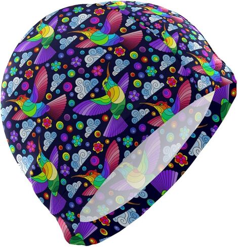 Swimming Cap Unisex Adult Swim Cap Polyester Creative Funny Pattern in Kuwait