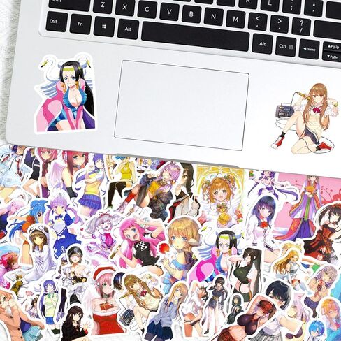50 حزمة ملصقات أنيمي فتاة الكرتون الفينيل الشارات للبالغين زجاجة مياه كمبيوتر محمول لوح التزلج دراجة نارية سيارة دراجة الأمتعة عربة الديكور in Kuwait