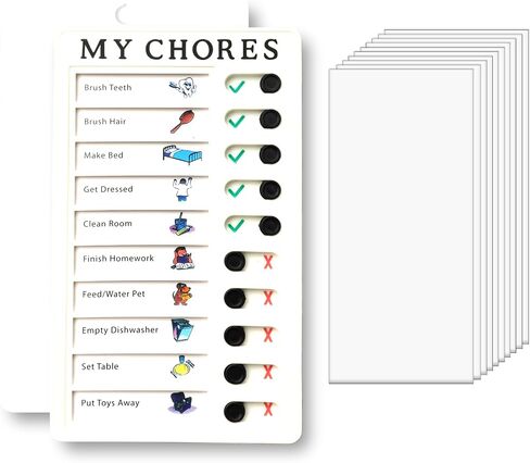 Chore Chart for Kids，2 Pcs Blue Checklist Board Detachable with 10 Blank Cardstocks，Multiple Lists Visual Schedule Boy Habit Planning Reminder in Saudi Arabia