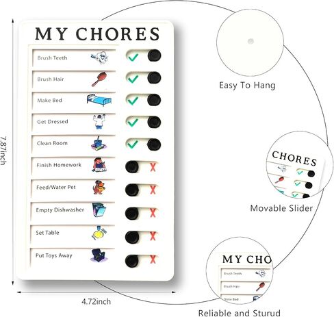 Chore Chart for Kids，2 Pcs Blue Checklist Board Detachable with 10 Blank Cardstocks，Multiple Lists Visual Schedule Boy Habit Planning Reminder in Saudi Arabia