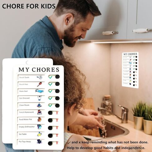 Chore Chart for Kids，2 Pcs Blue Checklist Board Detachable with 10 Blank Cardstocks，Multiple Lists Visual Schedule Boy Habit Planning Reminder in Saudi Arabia
