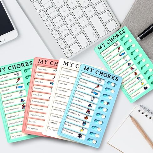 Chore Chart for Kids，2 Pcs Blue Checklist Board Detachable with 10 Blank Cardstocks，Multiple Lists Visual Schedule Boy Habit Planning Reminder in Saudi Arabia