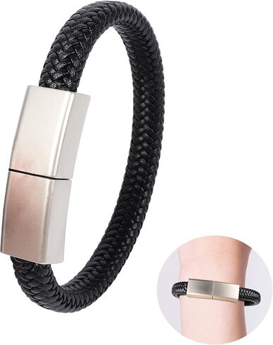 محرك فلاش USB من الجلد على شكل سوار معصم 128 جيجا بايت USB 2.0 محرك إبهام مضفر حبل سوار ذاكرة عصا تخزين بيانات معدنية محمولة قرص U USB للكمبيوتر المحمول SmartTV سيارة صوت مشغل موسيقى in Kuwait