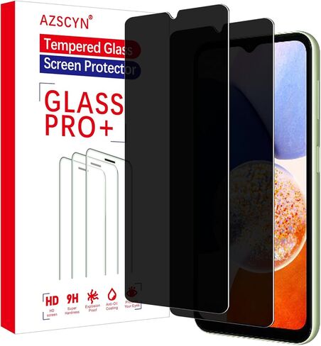 [عبوة من قطعتين] واقي شاشة للخصوصية لهاتف Samsung Galaxy A14، زجاج الخصوصية، حماية من الزجاج المقوى المضاد للتجسس، مضاد للخدش، صديق للحافظة، خالٍ من الفقاعات، حساسية عالية in Saudi Arabia