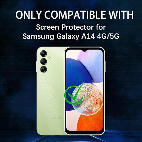 [عبوة من قطعتين] واقي شاشة للخصوصية لهاتف Samsung Galaxy A14، زجاج الخصوصية، حماية من الزجاج المقوى المضاد للتجسس، مضاد للخدش، صديق للحافظة، خالٍ من الفقاعات، حساسية عالية in Saudi Arabia