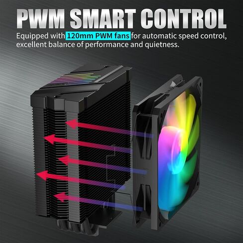 مبرد هواء وحدة المعالجة المركزية UpHere S6C LGA 1700 جاهز 6 أنابيب حرارية 120 مم PWM مبرد معالج مع 5 فولت ARGB SYNC Auto RGB لـ Intel LGA 1700/1200/115X AMD (لا يدعم AM4) in Kuwait