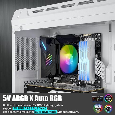مبرد هواء وحدة المعالجة المركزية UpHere S6C LGA 1700 جاهز 6 أنابيب حرارية 120 مم PWM مبرد معالج مع 5 فولت ARGB SYNC Auto RGB لـ Intel LGA 1700/1200/115X AMD (لا يدعم AM4) in Kuwait