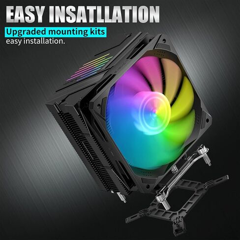 مبرد هواء وحدة المعالجة المركزية UpHere S6C LGA 1700 جاهز 6 أنابيب حرارية 120 مم PWM مبرد معالج مع 5 فولت ARGB SYNC Auto RGB لـ Intel LGA 1700/1200/115X AMD (لا يدعم AM4) in Kuwait