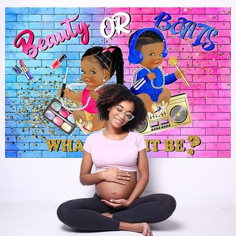 خلفية تكشف عن الجنس - ديكورات حمام الطفل للأولاد أو البنات، هيب هوب 90s، جرافيتي فريش برينس برينسيس in Kuwait