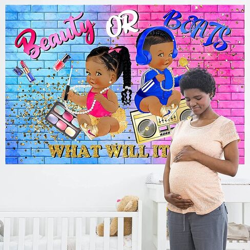 خلفية تكشف عن الجنس - ديكورات حمام الطفل للأولاد أو البنات، هيب هوب 90s، جرافيتي فريش برينس برينسيس in Kuwait