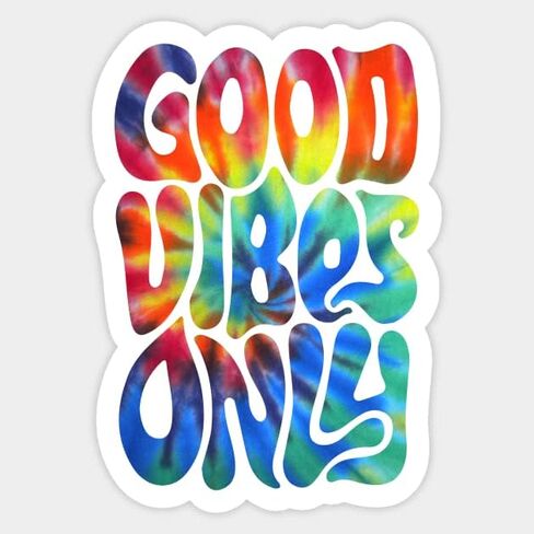 قطعتان من ملصقات Good Vibes فقط، 3.5 بوصة - مثالية للكمبيوتر المحمول، وحقيبة السفر، ومصد السيارة، وشارات الفينيل in Saudi Arabia