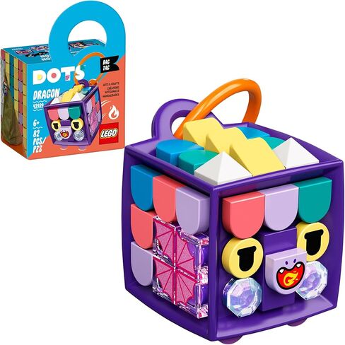 LEGO DOTS Bag Tag Dragon 41939 مجموعة تزيين الحرف اليدوية؛ مجموعة ممتعة إبداعية رائعة للأطفال الذين يحبون ألعاب الحيوانات؛ جديد 2021 (82 قطعة) in Saudi Arabia