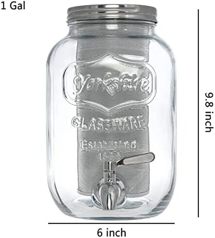 Cold Brew Pitcher, Cold Brew Maker, 1 Gallon Iced Coffee Maker, Cold Brew Mason Jar, Ice Tea Thick Glass Carafe with 3rd Generation Stainless Steel Mesh Filter in Kuwait