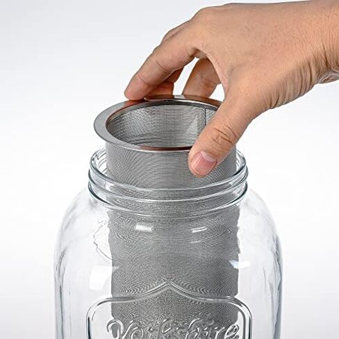 Cold Brew Pitcher, Cold Brew Maker, 1 Gallon Iced Coffee Maker, Cold Brew Mason Jar, Ice Tea Thick Glass Carafe with 3rd Generation Stainless Steel Mesh Filter in Kuwait