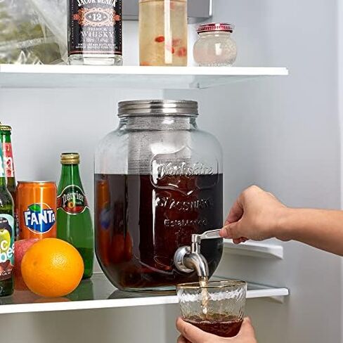 Cold Brew Pitcher, Cold Brew Maker, 1 Gallon Iced Coffee Maker, Cold Brew Mason Jar, Ice Tea Thick Glass Carafe with 3rd Generation Stainless Steel Mesh Filter in Kuwait