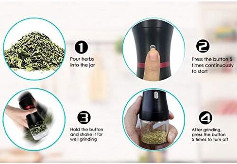 Upgraded Mini Electric Grinder Spice Smart Herb 400 mAh with 50ml Jar,Easy to Carry(Grinder) in Kuwait