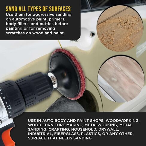 Dura-Gold 3" Diameter Surface Conditioning Discs Maroon Medium Sanding Grit (Box of 25) - R-Type Quick Change Connection Rust and Paint Removal Removes Oxidation and Scale in Saudi Arabia