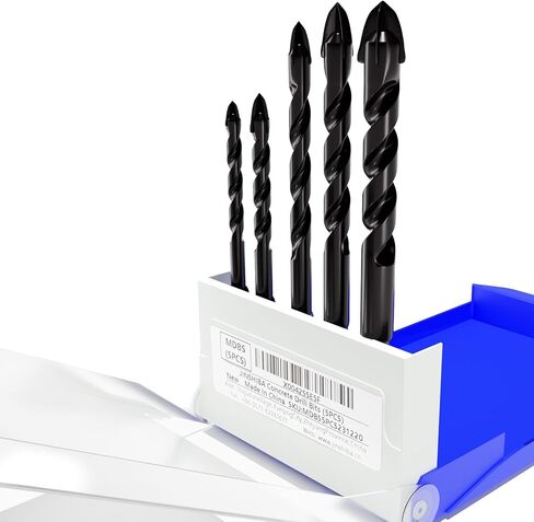 Masonry Drill Bit Set Concrete Drill Bits Carbide Drill Bits for Concrete, Glass, Tile, Brick, Wood, Plastic, Cement, Drill bit 5pcs(5mm-12mm) in Saudi Arabia