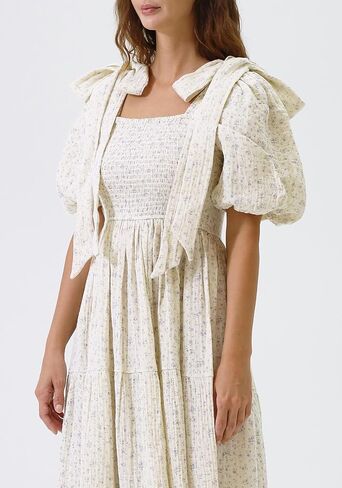 لا شيء يناسب ولكن فستان الحمل للسيدات مصنوع من القطن بنسبة 100% من Rue، فستان حمل طويل كاجوال مزين بالزهور لحفلات استقبال المولود الجديد in Kuwait