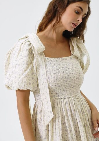 لا شيء يناسب ولكن فستان الحمل للسيدات مصنوع من القطن بنسبة 100% من Rue، فستان حمل طويل كاجوال مزين بالزهور لحفلات استقبال المولود الجديد in Kuwait