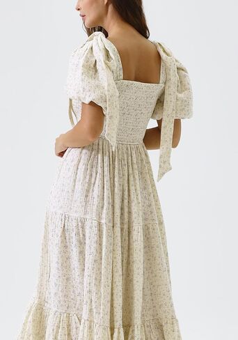 لا شيء يناسب ولكن فستان الحمل للسيدات مصنوع من القطن بنسبة 100% من Rue، فستان حمل طويل كاجوال مزين بالزهور لحفلات استقبال المولود الجديد in Kuwait