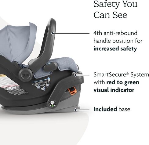 UPPAbaby Mesa V2 Infant Car Seat/Easy Installation/Innovative SmartSecure Technology/Base + Robust Infant Insert Included/Direct Stroller Attachment/Greyson (Charcoal Mélange/Merino Wool) in Saudi Arabia
