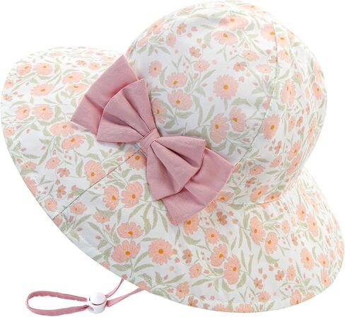 Bows Baby Girl Sun Hat Toddler Summer Bucket Hats for Kids Sun Protection Cap Girls Beach Hat Swim Pool in Saudi Arabia