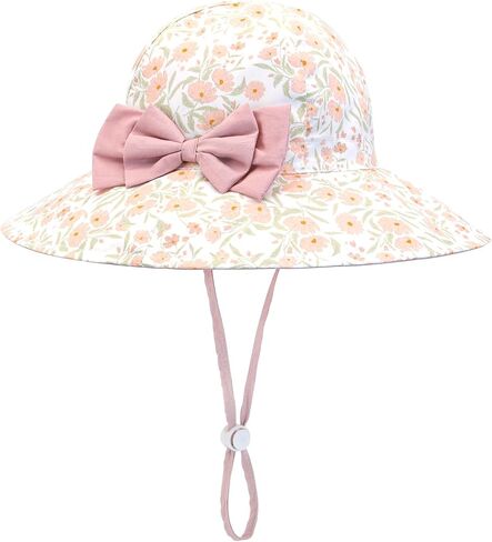Bows Baby Girl Sun Hat Toddler Summer Bucket Hats for Kids Sun Protection Cap Girls Beach Hat Swim Pool in Saudi Arabia