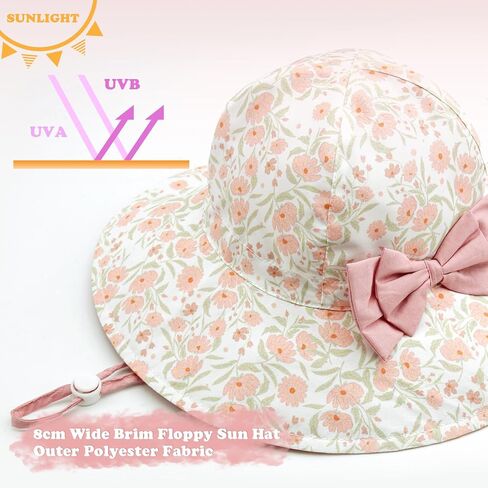 Bows Baby Girl Sun Hat Toddler Summer Bucket Hats for Kids Sun Protection Cap Girls Beach Hat Swim Pool in Saudi Arabia