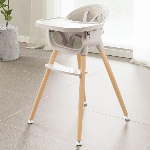 Fodoss 3-in-1 Wooden High Chair for Babies and Toddlers,Convertible Easy Clean Infant Highchair,Modern Design Silla para Comer De Bebe in Saudi Arabia