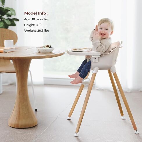 Fodoss 3-in-1 Wooden High Chair for Babies and Toddlers,Convertible Easy Clean Infant Highchair,Modern Design Silla para Comer De Bebe in Saudi Arabia