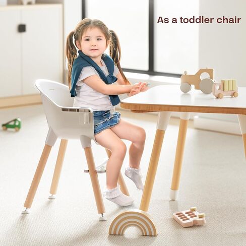 Fodoss 3-in-1 Wooden High Chair for Babies and Toddlers,Convertible Easy Clean Infant Highchair,Modern Design Silla para Comer De Bebe in Saudi Arabia