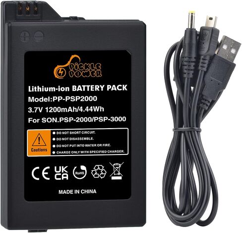 Pickle Power PSP 2000/3000 Battery, 3.6V Lithium Ion Rechargeable Battery with PSP Charger Cable for PSP-3000, PSP-2000,PSP-S110,PSP-2001, PSP-3000, PSP-3001, PSP-3002, PSP-3004, PSP Slim Console in Saudi Arabia