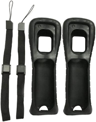 2 x Silicone Skin Case Cover with Wrist Strap for Wii Remote Controller (Red+Blue) in Saudi Arabia