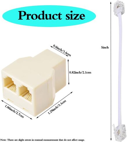RJ11 دوبلكس الجدار مهايئ الرافعة المزدوج خط الهاتف الموزع الجدار جاك المقابس 1 إلى 2 وحدات محول محول in Kuwait