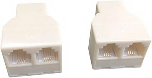 RJ11 دوبلكس الجدار مهايئ الرافعة المزدوج خط الهاتف الموزع الجدار جاك المقابس 1 إلى 2 وحدات محول محول in Kuwait