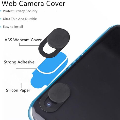 منزلق غطاء كاميرا الكمبيوتر المحمول، [6 عبوات] غطاء كاميرا الويب، غطاء كاميرا رفيع للغاية لجهاز Macbook Pro، iMac، PC، iPad، iPhone 8/7/6 Plus، الهاتف الخلوي والمزيد من الملحقات - حماية خصوصيتك in Kuwait